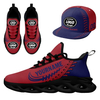 Custom Sneaker + Hat Kits Personalized Design Printing Logo & Photo on Sport Shoes for Men and Women Maroon Purple Black Sole