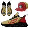 Customize Sport Shoe + Hat Kits Personalized Design Printing Logo & Picture on Sneakers for Men and Women Camel Red Black Sole
