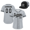 Custom Baseball Jersey + Cap | Personalized Design Printed Logo/Team Name/Picture/Photo On Sports Uniform Kits For Men And Women Gray Black ZH-24020053-4
