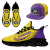 Custom Sneaker + Hat Kits Personalized Design Printing Logo & Picture on Sport Shoes for Men and Women Yellow Purple Black Sole