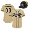 Custom Baseball Jersey + Cap | Personalized Design Printed Logo/Team Name/Picture/Photo On Sports Uniform Kits For Men And Women Beige Black ZH-24020053-18