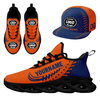 Customize Sport Shoe + Hat Kits Personalized Design Printing Logo & Picture on Sneakers for Men and Women Orange Blue Black Sole