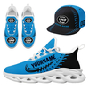 Custom Sneaker + Hat Kits Personalized Design Printing Logo & Photo on Sport Shoes for Men and Women Blue Black White Sole