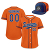 Custom Baseball Jersey + Cap | Personalized Design Printed Logo/Team Name/Picture/Photo On Sports Uniform Kits For Men And Women Orange Dark Blue ZH-24020053-1