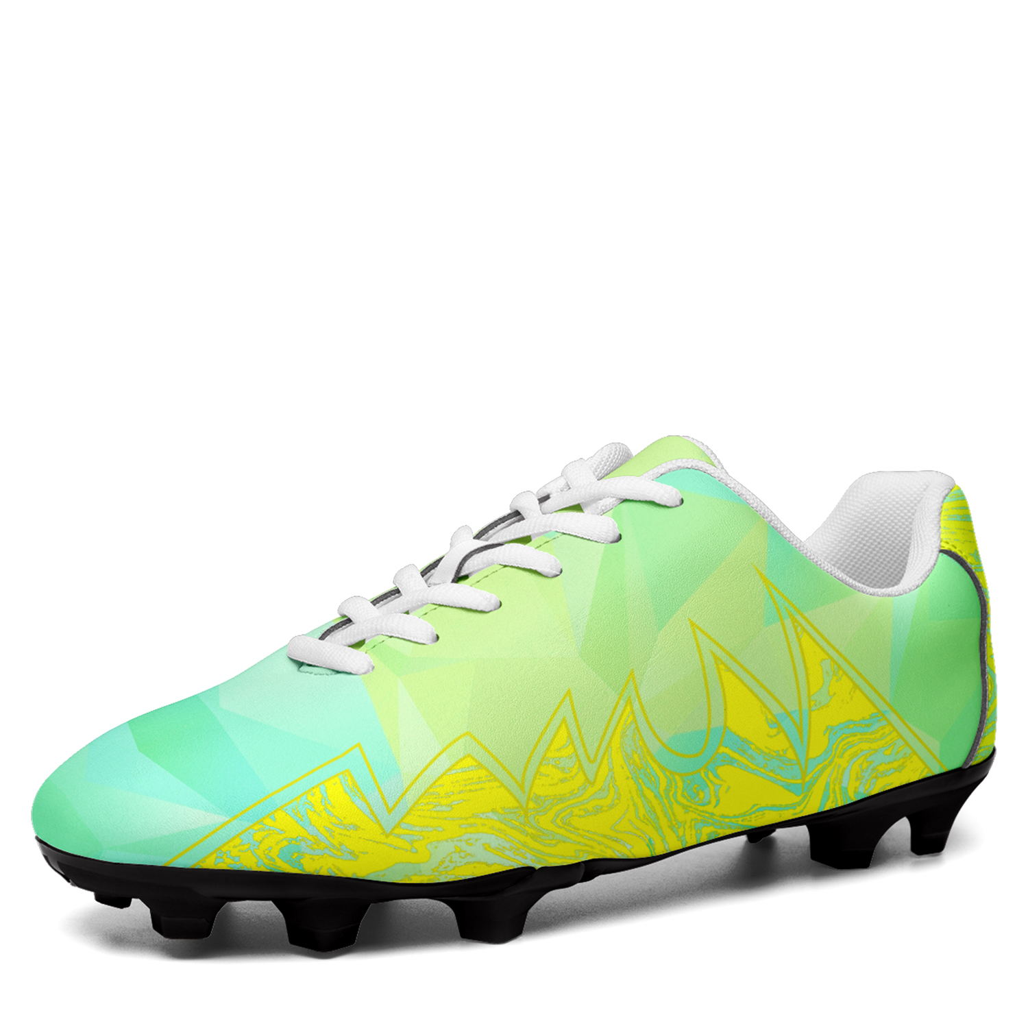 Custom Senegal Team Firm Ground Soccer Cleats Print On Demand Football Shoes