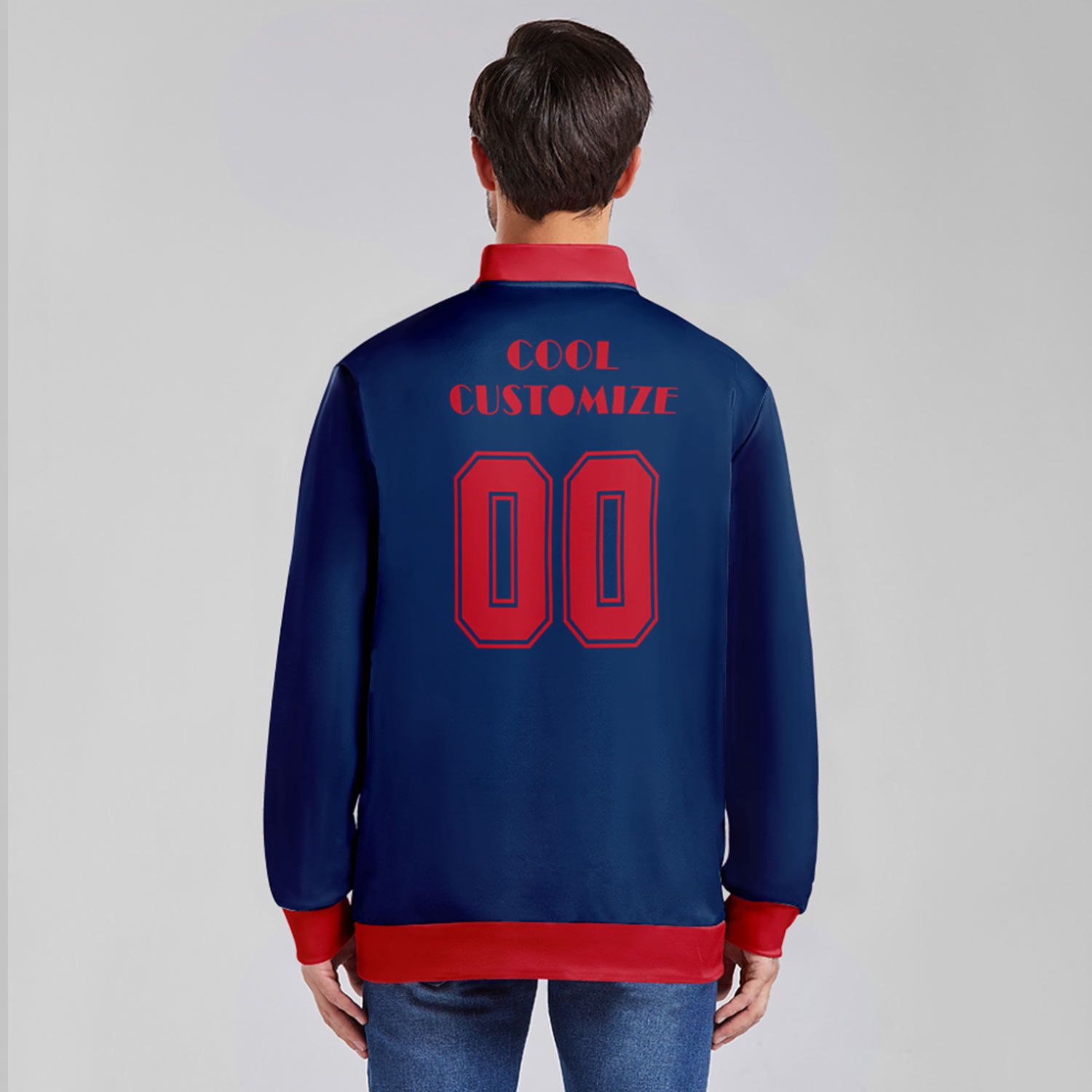 Factory OEM Wholesale Custom Printed Jackets Print on Demand Team Name LOGO Puls Size Pattern Blank Coat for Men