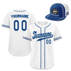 Custom Baseball Jersey + Cap | Personalized Design Printed Logo/Team Name/Picture/Photo On Sports Uniform Kits For Men And Women White Blue ZH-24020053-12