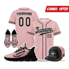 Cool Customize Baseball Jersey + Sneaker + Cap Kits | Personalized Design Printed Logo/Team Name/Picture/Photo On Sports Suits For Men And Women Pink Black Sole Sport Shoes ZH-24020050-28b