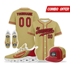 Cool Customize Baseball Jersey + Sneaker + Cap Kits | Personalized Design Printed Logo/Team Name/Picture/Photo On Sports Suits For Men And Women Camel Red White Sole Sport Shoes ZH-24020050-7w