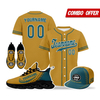 Cool Customize Baseball Jersey + Sneaker + Cap Kits | Personalized Design Printed Logo/Team Name/Picture/Photo On Sports Suits For Men And Women Brown Dark Green Black Sole Sport Shoes ZH-24020050-2b