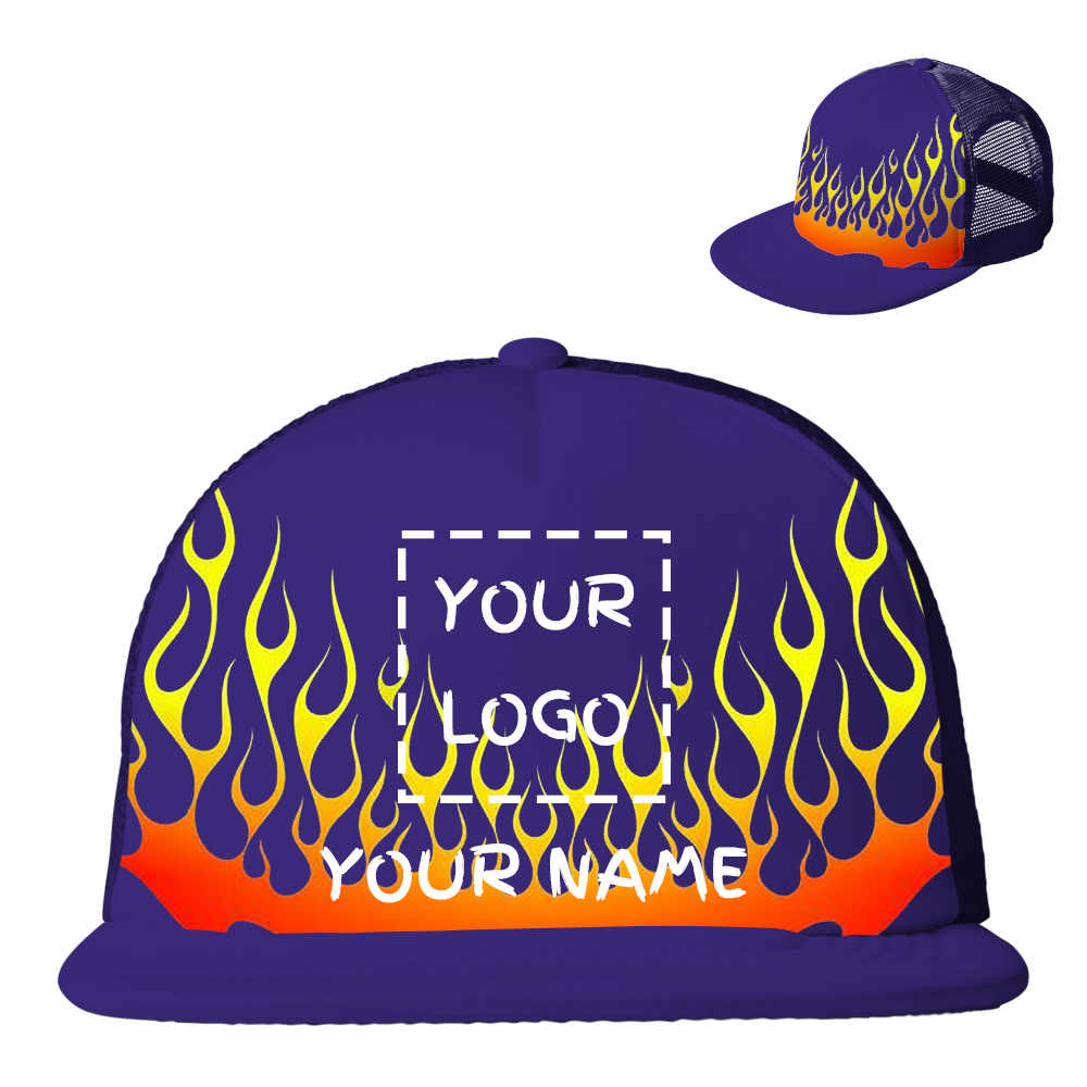 Customize Fashion Mesh Straight Cap Adjustable Snapback Hats Mens/Womens Hip-Hop Flat Bill Baseball Caps