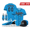 Custom Baseball Jersey + Sneaker + Cap Kits | Personalized Design Printed Logo/Team Name/Picture/Photo On Sports Suits For Men And Women Blue Black White Sole Sport Shoes ZH-24020050-23w