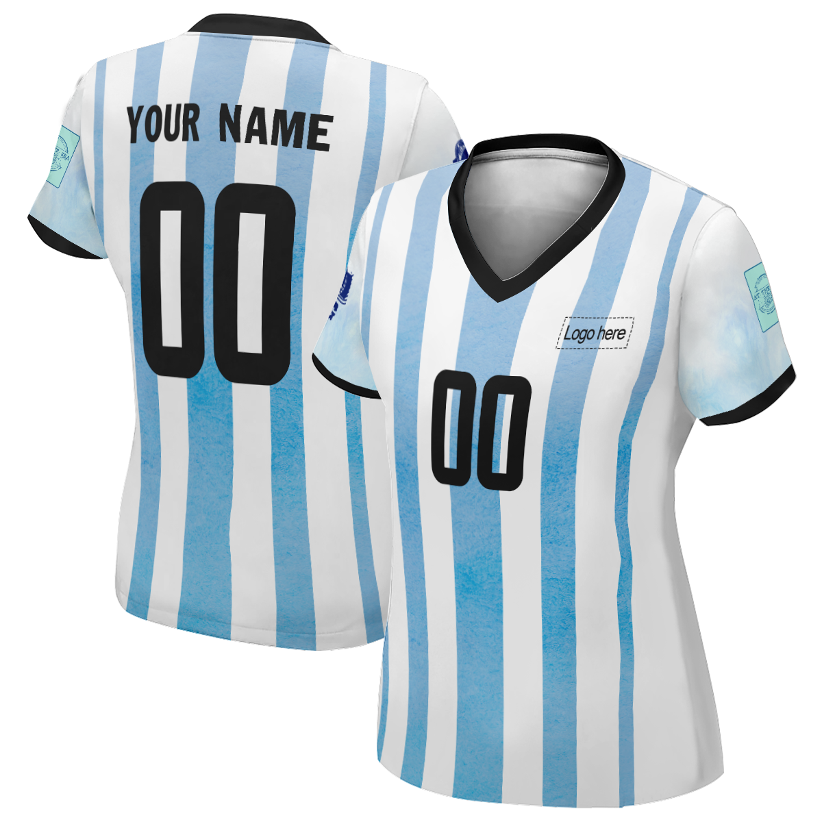 Women's Professional Argentina World Cup Custom Soccer Jersey With Name