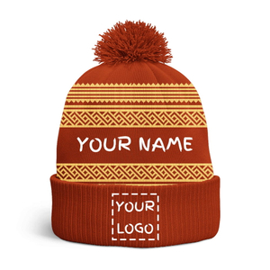 Customize Embroidered Knitted Acrylic Cuff Winter Beanie Personalized Design Printed Soft Warm Hat Unisex
