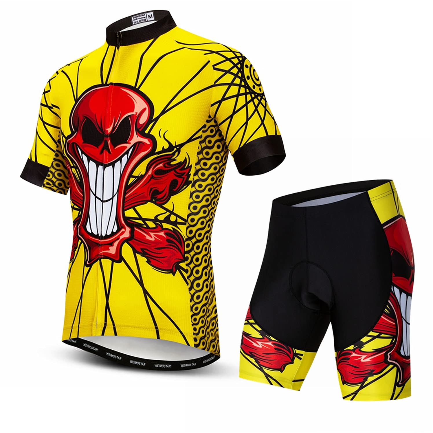 Cycling Jersey Shorts Set Padded Men Bike Top Suit 